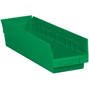 BSC PREFERRED 17-7/8 x 4 1/8 x 4'' Green Plastic Shelf Bin Boxes, 20PK S-13399G